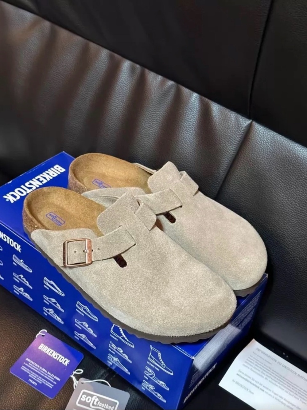 Birkenstock Women's Suede Clogs in Taupe